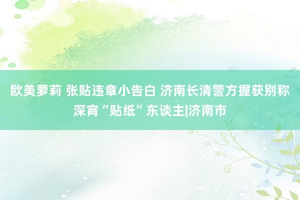 欧美萝莉 张贴违章小告白 济南长清警方握获别称深宵“贴纸”东谈主|济南市