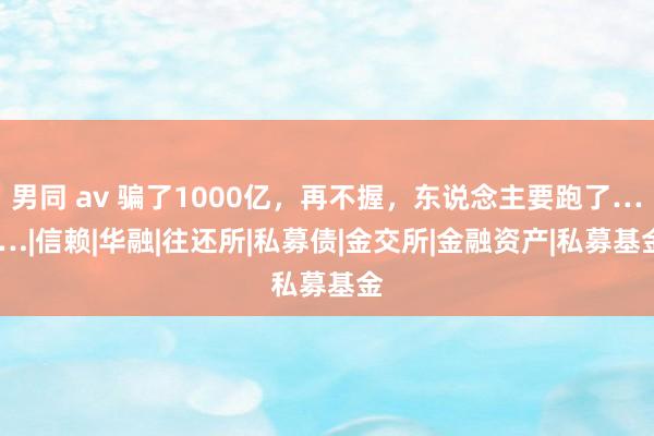男同 av 骗了1000亿，再不握，东说念主要跑了…….|信赖|华融|往还所|私募债|金交所|金融资产|私募基金