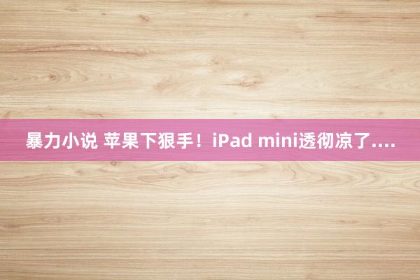 暴力小说 苹果下狠手！iPad mini透彻凉了....